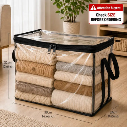 🔥🔥🔥Large Clear Thick Plastic Storage Box with Hinged Lid, Heavy-Duty Durable High-Capacity Organizer for Home, Moving, Attic-JKL