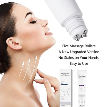 Roller Massage Neck Cream 🧴 Collagen & Hyaluronic Acid | Firms Neck, Reduces Wrinkles & Double Chin-JKL