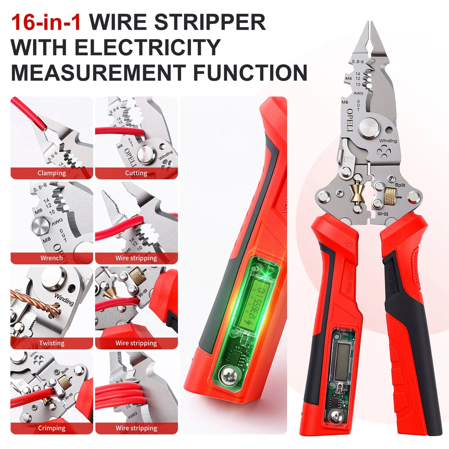 🔥Last Day 50% OFF🔥 16-in-1 Wire Stripper & Twister Pliers with Voltage Tester-JKL