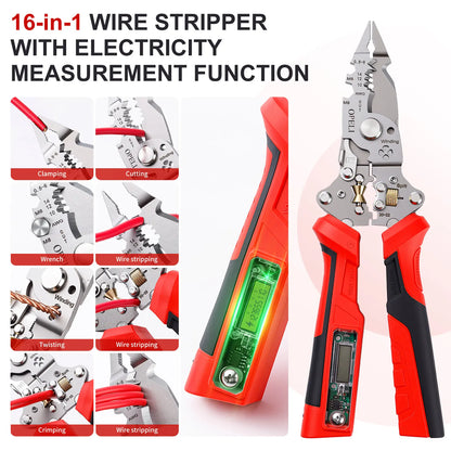 🔥Last Day 50% OFF🔥 16-in-1 Wire Stripper & Twister Pliers with Voltage Tester-JKL