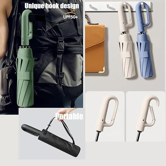🔥🔥🔥☔Portable Automatic Folding Umbrella-Windproof Waterproof with Loop Buckle  -&H