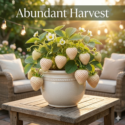 🌿The Living Jewel: Rare White Strawberry – 🌱Ultra-Premium Heirloom Variety for Backyard Orchard-BP