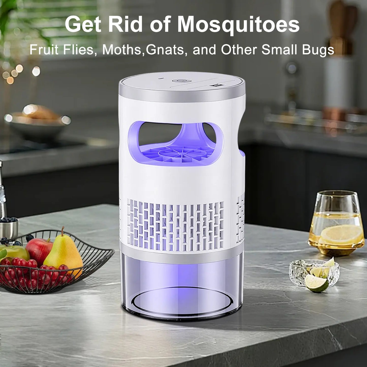 🔥Indoor Insect Trap with Light and Suction Non Zapper Flying Bug Catcher for Mosquitoes Fruit Flies Gnats and Moths for Home Use🎁-JKL