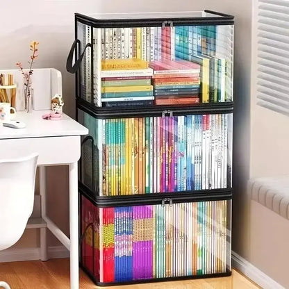 🔥🔥🔥Large Clear Thick Plastic Storage Box with Hinged Lid, Heavy-Duty Durable High-Capacity Organizer for Home, Moving, Attic-JKL
