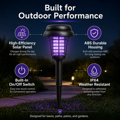 🔥Solar Mosquito Zapper Light – Outdoor Garden Stake Lamp, UV Insect Killer, Solar Powered, Dual Mode (Mosquito Control + Pathway Lighting), Weather Resistant, Easy Setup, Small & Large Round + Square Options🎁-JKL