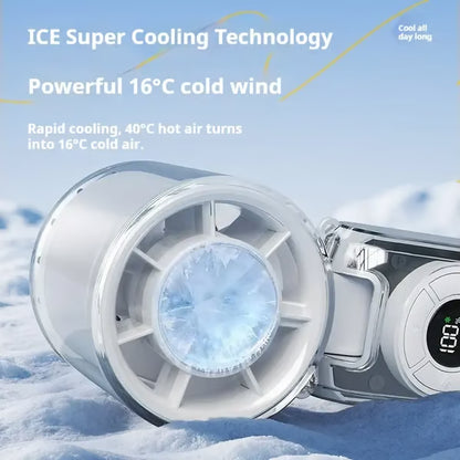 🔥2026 Refrigeration Handheld Turbo Fan, 3600mAh Battery Operated, Up to 12 Working Hours, 199-Level Stepless Control with Digital Display, 5-in-1 Handheld/Neck/Desktop Cooling Fan for Travel, Dorm & Office🎁-JKL
