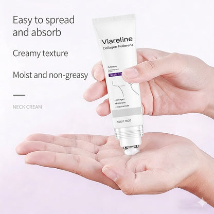 Roller Massage Neck Cream 🧴 Collagen & Hyaluronic Acid | Firms Neck, Reduces Wrinkles & Double Chin-JKL