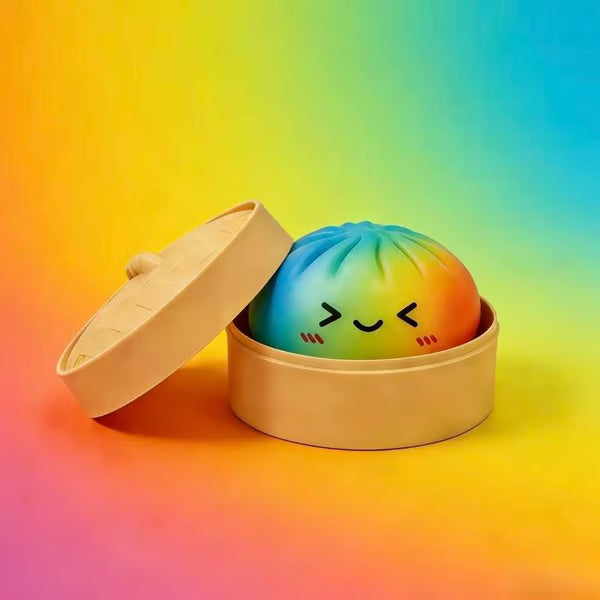 🔥🔥🔥Glitter Dumpling Squishy with Box, Soft Sensory Squeeze Toy for Stress Relief, Mystery Glitter Dumplings, Decompression Dough, Not Blind Box, You Can Choose Your Favorite Color Freely-JKL