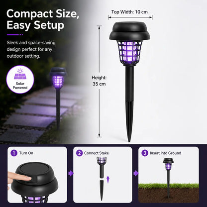🔥Solar Mosquito Zapper Light – Outdoor Garden Stake Lamp, UV Insect Killer, Solar Powered, Dual Mode (Mosquito Control + Pathway Lighting), Weather Resistant, Easy Setup, Small & Large Round + Square Options🎁-JKL