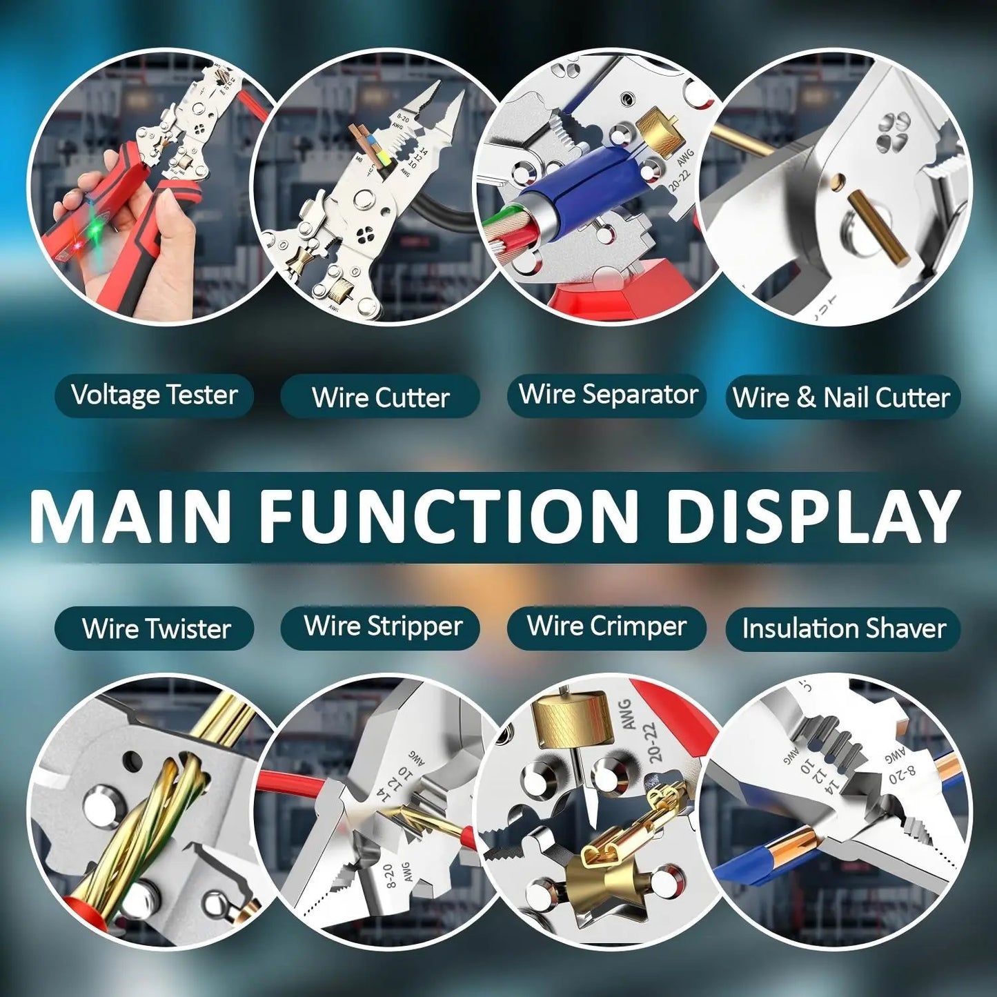 🔥Last Day 50% OFF🔥 16-in-1 Wire Stripper & Twister Pliers with Voltage Tester-JKL