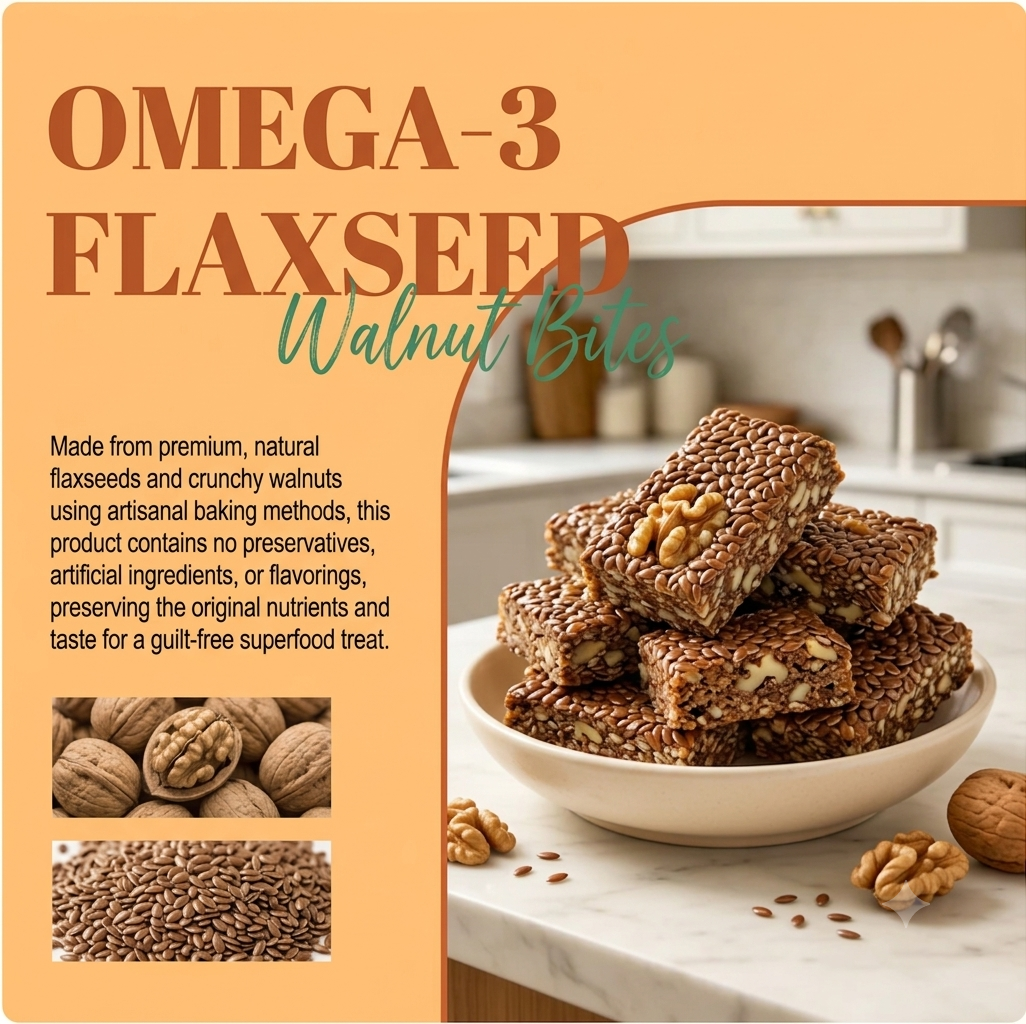 ✨ Guilt-Free Flaxseed Walnut Brittle 🧠 Low-Carb Brain Food | Vegan & Fiber-Rich Healthy Snack Bars -BP