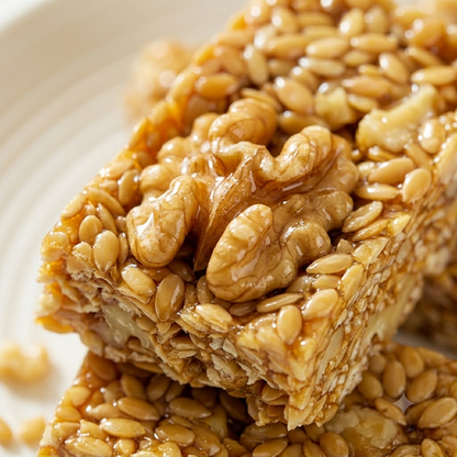 ✨ Guilt-Free Flaxseed Walnut Brittle 🧠 Low-Carb Brain Food | Vegan & Fiber-Rich Healthy Snack Bars -BP