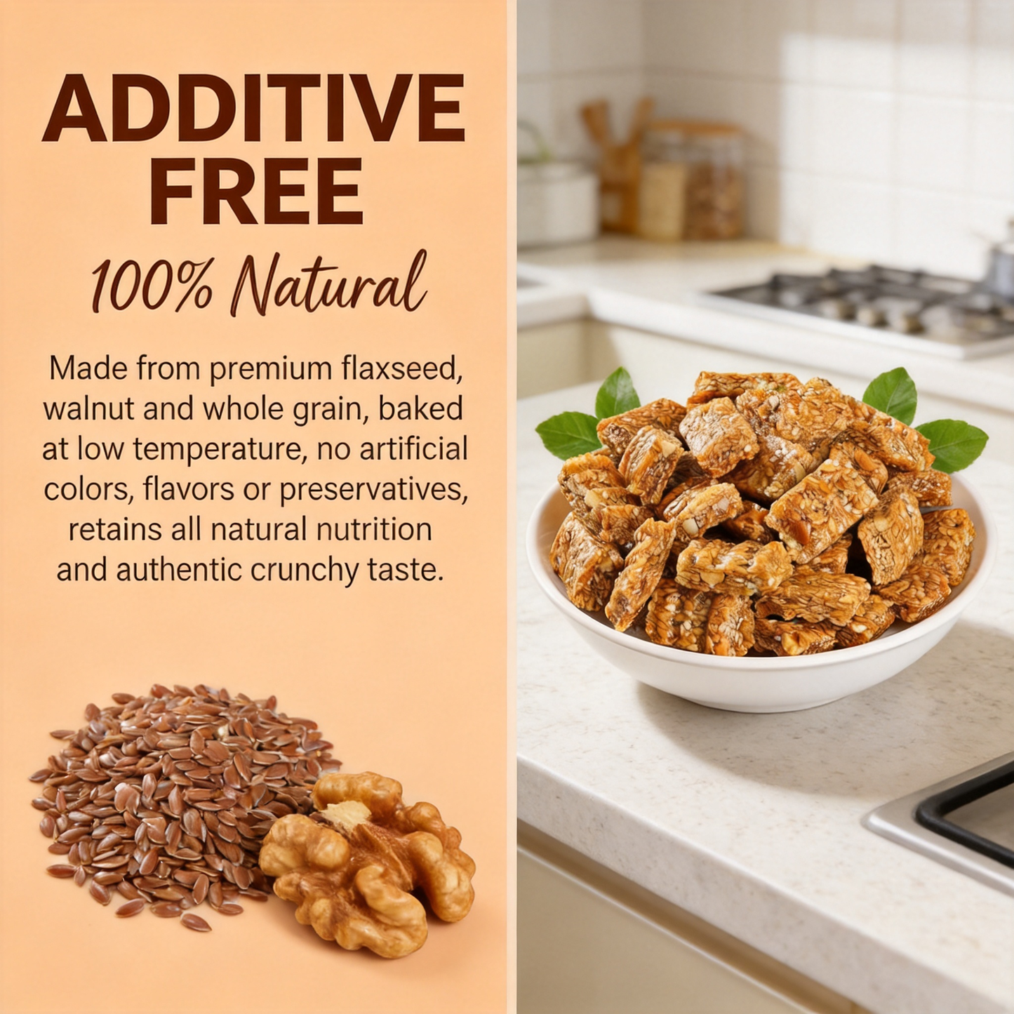 Crunchy & Tasty! 😋Flaxseed Walnut Crisps Loaded with Natural Protein & Nutrients❤️‍🔥-BP